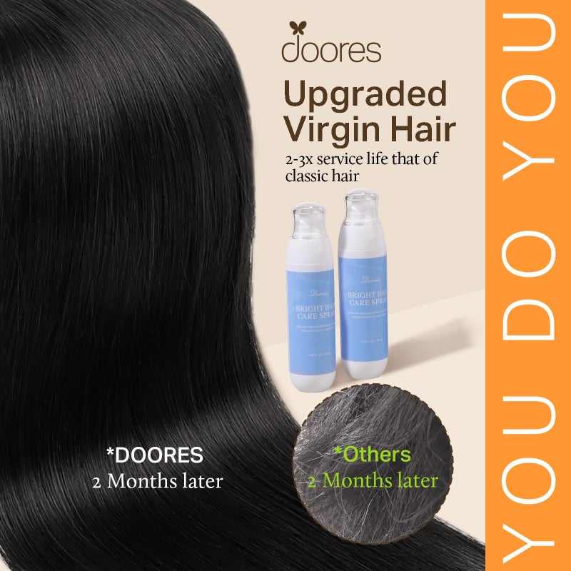 DOORES Clip in Hair Extensions Natural Black Real Hair Extensions Clip in Human Hair 100g 7pcs 14 Inch Straight Natural Thick Weft - Image 4
